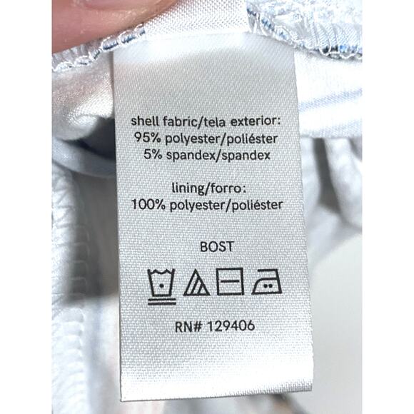 Venus Tassel Halter Jumpsuit Split Leg Smocked Waist Blue Stripe Womens Plus 1X - Picture 10 of 11